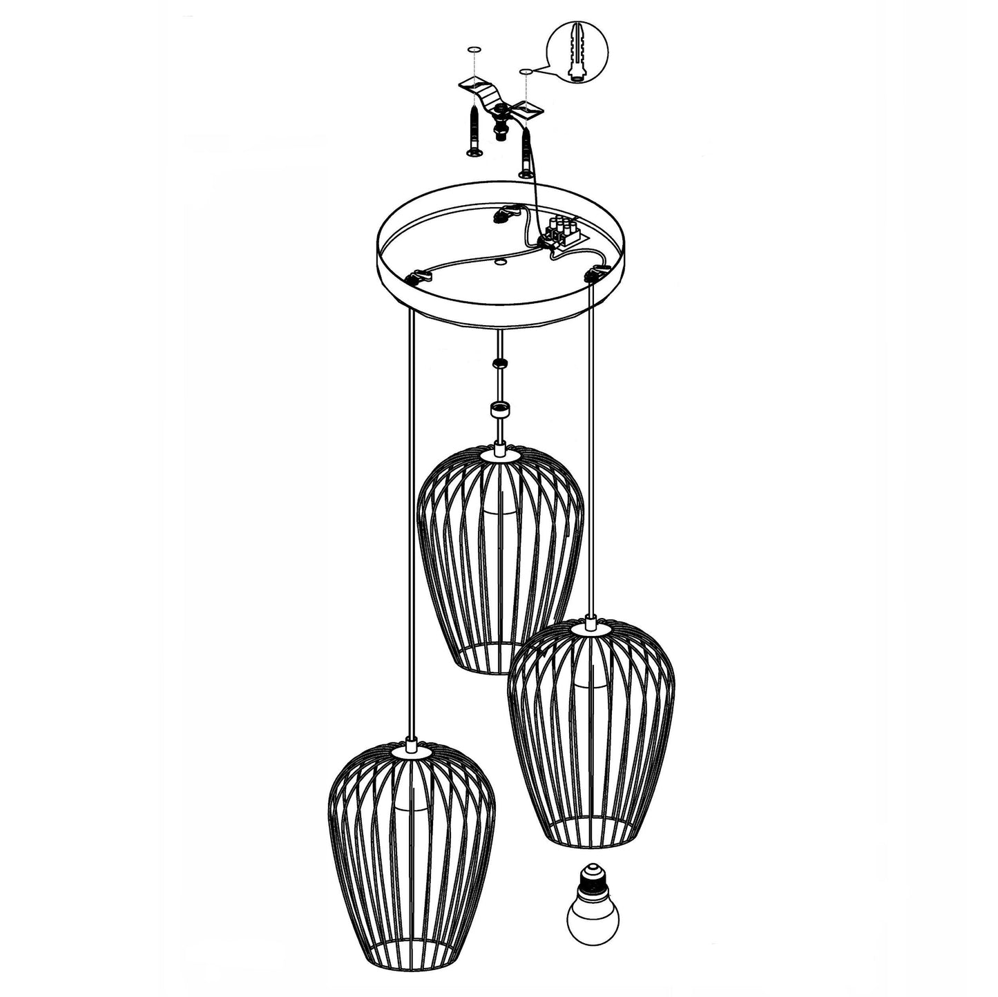 EG/49479 | EGLO NEWTON PENDANT LIGHT 3*E27