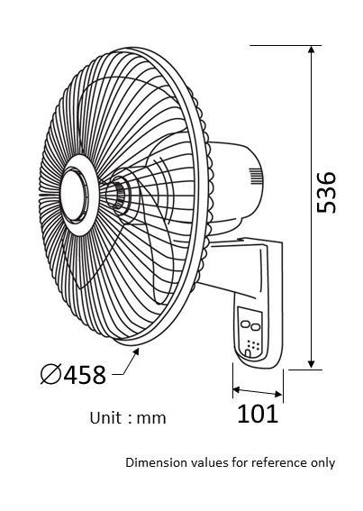 K/M40M/BK | KDK 16" REMOTE WALL FAN - BLACK