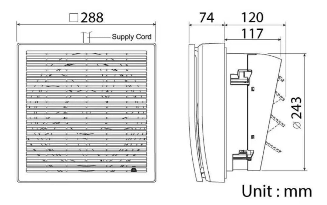 K/20WHCT | KDK WINDOW MOUNT EXHAUST FAN - 262CFM